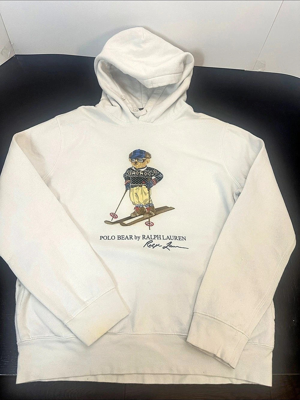 Polo Ralph Lauren Ski Polo Bear Fleece Hoodie White Medium